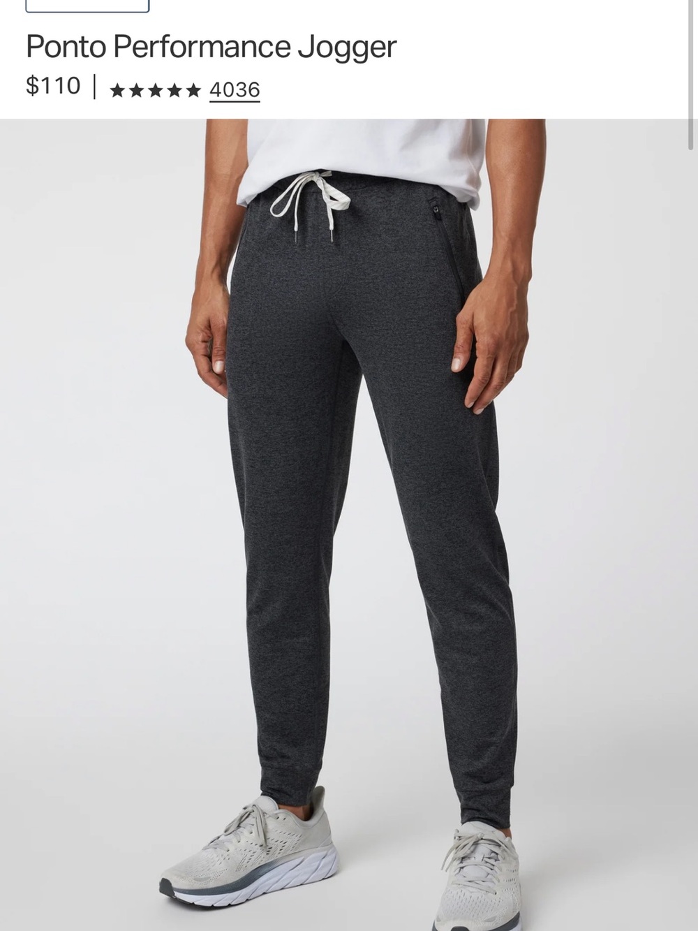 Vuori Ponto Performance Jogger - Charcoal Heather